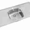 Kitchen sink single bowl double table