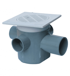 WASTE FLOOR TRAP COMPLETE WITH GRILL & TILE 110MM X 4 WAY
